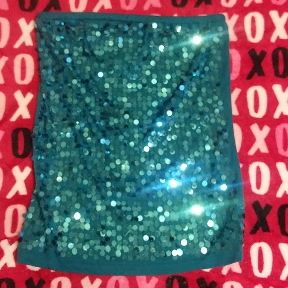 Eyeshadow Tops - Turquoise Sequins Tube Top💃
